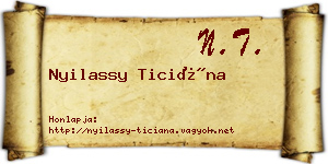 Nyilassy Ticiána névjegykártya